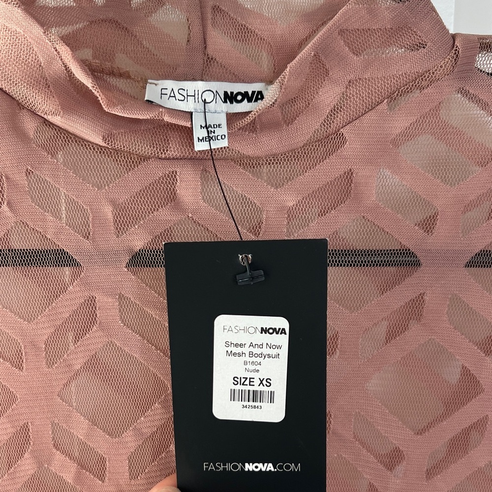 Fashion Nova Nude Patterned Bodysuit - Picture 6 of 6